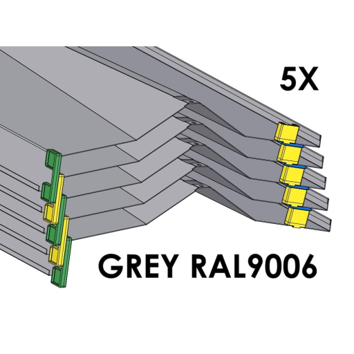 (CUSMA form attached) Rakabot Titan 5x shelves of 47 inches wide coated GREY RAL9006