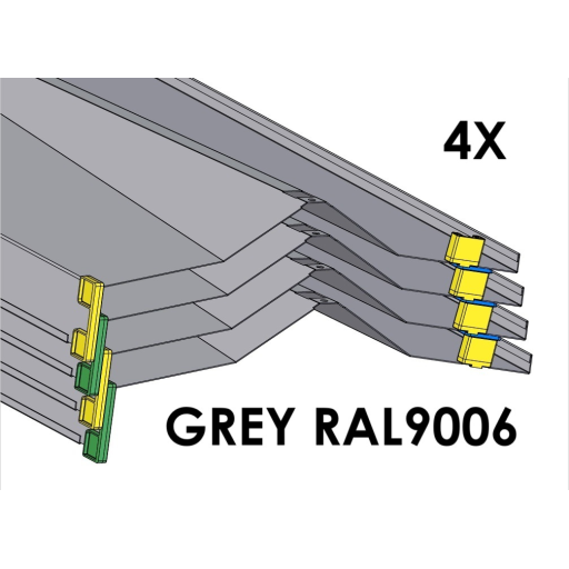 (CUSMA form attached) Rakabot Titan 4x shelves of 47 inches wide coated GREY RAL9006