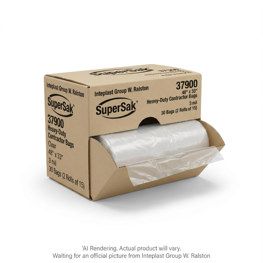 Contractor Bags 33" x 48" - 30's Heavy Duty Clear - 15 Bags