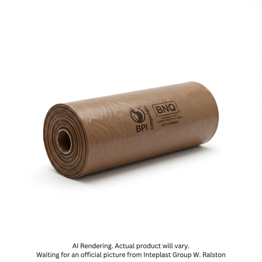 Compostable Bags 48" X 60" Cart Liner/ Doublure Bac Roulant Brown - 5 Bags