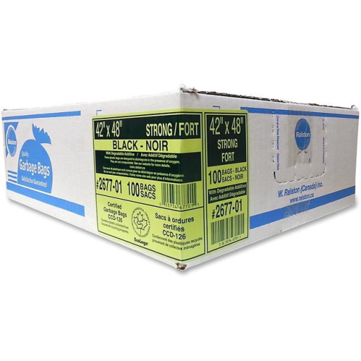 Black 42.5" x 48" Strong Value Plus 100's Bags