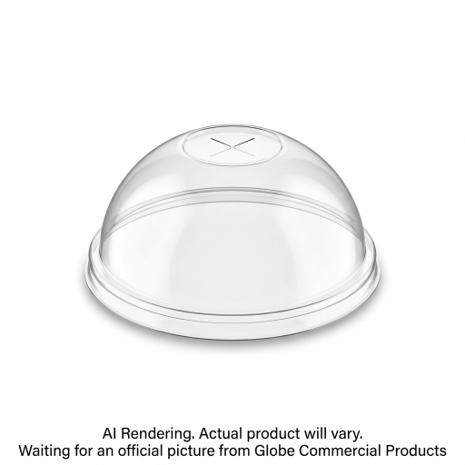 Clear PET Dome Lids with Hole for Clear PET Cold Cups 12oz-20oz, Sleeve of 50