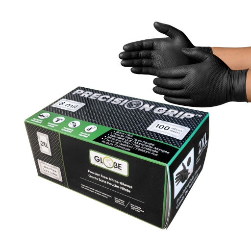 Precision Grip? 8mil Nitrile Powder Free Gloves - 2X Large / Black, Box of 90