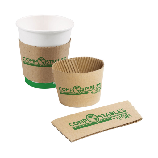 Coffee Cup Sleeves - 8 Oz to 10 Oz / Brown, Pack of 50