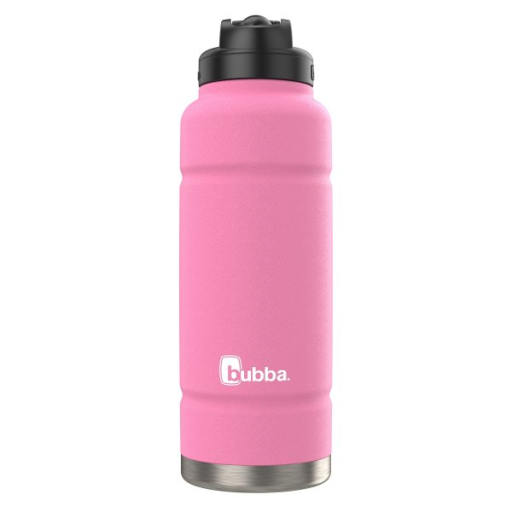 bubba Trailblazer Stainless Steel Water Bottle, 40 oz (1.18 L), Vacuum-Insulated, Straw Lid, Azalea
