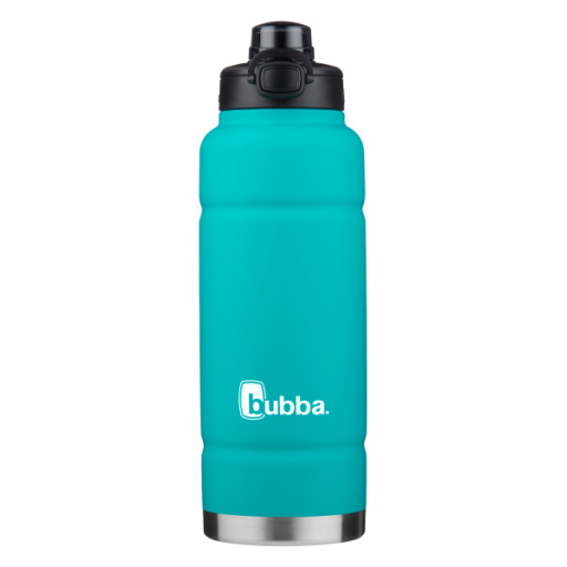 bubba Trailblazer Stainless Steel Water Bottle, 40 oz (1.18 L), Vacuum-Insulated, Push Button Lid, Scuba