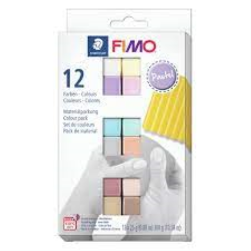 Set Modelling Clay Fimo Soft Pastel Colours 12 Color Pack