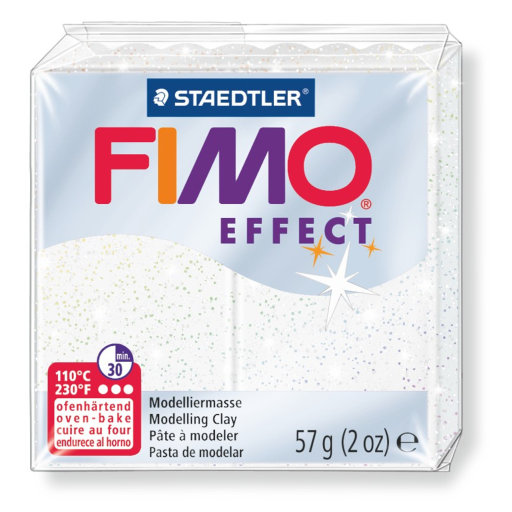 Modelling Clay Fimo Effect White Glitter 57g (2 oz)