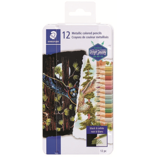 Metallic Col Pencil Metal 12Pc Fsc 100%