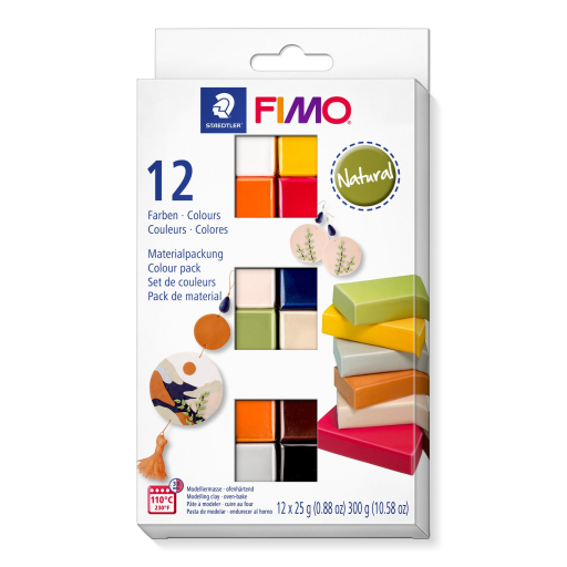 Set Modelling Clay Fimo Soft Natural Colours 12 Color Pack