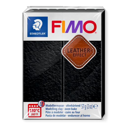 Modelling Clay Fimo Leather Effect Black 57g (2 oz)