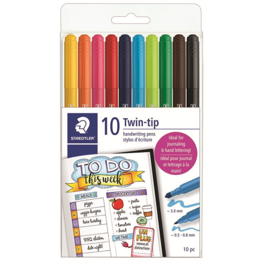 Fibre tip pen duo handwriting 10pc