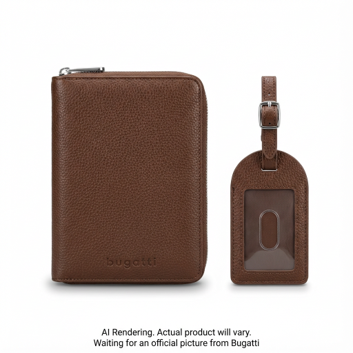 Bugatti Gift Giving Passport Holder + Luggage Tag Pu