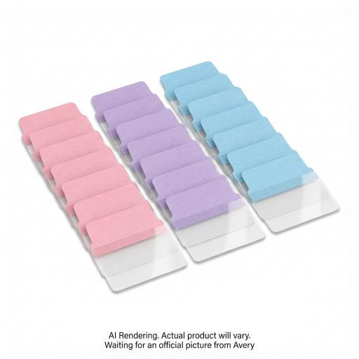 Avery Hand-write UltraTabs Multi-Use, Pastel Colours, Pink, Lavender, Lt Blue, 48 pack