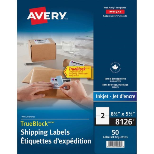 8126 WHITE, TRUEBLOCK, 5 1/2" X 8 1/2", PERMANENT,  25 SHEET