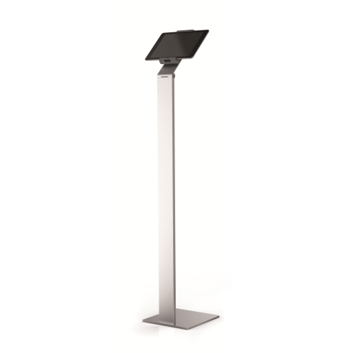 DURABLE Tablet Floor Stand 47.5 Inches Tall (for Tablets 7-13 Inches, 360 Degree Rotation with Anti-Theft Device) Silver/Charcoal (893223)