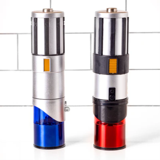 Star Wars Lightsaber Electric Salt and Pepper Mill Set ? Darth Vader and Anakin Skywalker LED Grinders