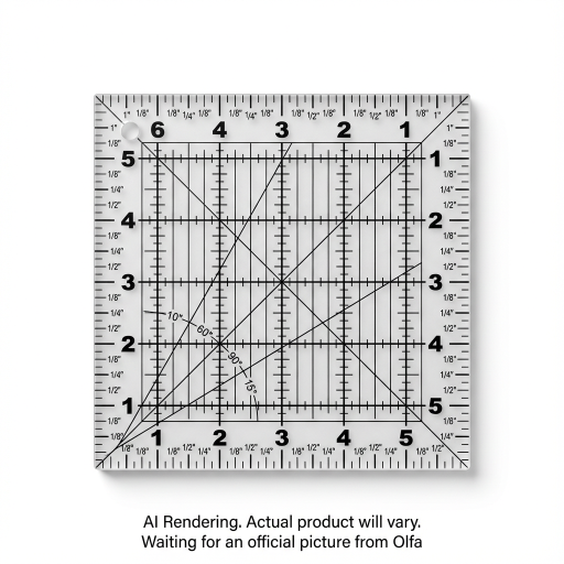 OLFA QR-6S 6 1/2" Square Frosted Acrylic Ruler