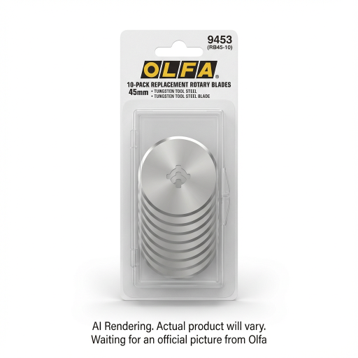 OLFA 45mm RB45-10 Tungsten Steel Rotary Blade, 10pk