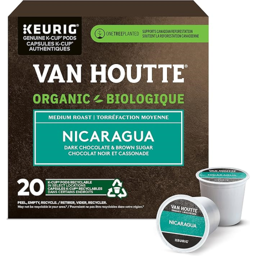 COFFEE-K CUP VAN HOUTTE NICARAGUA ORGANIC MEDIUM ROAST 20/BX