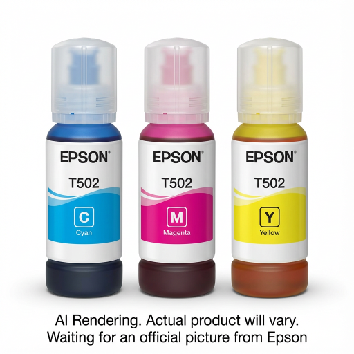 Epson T502 Ink Bottle, Dye CMY Combo, w/Sensor