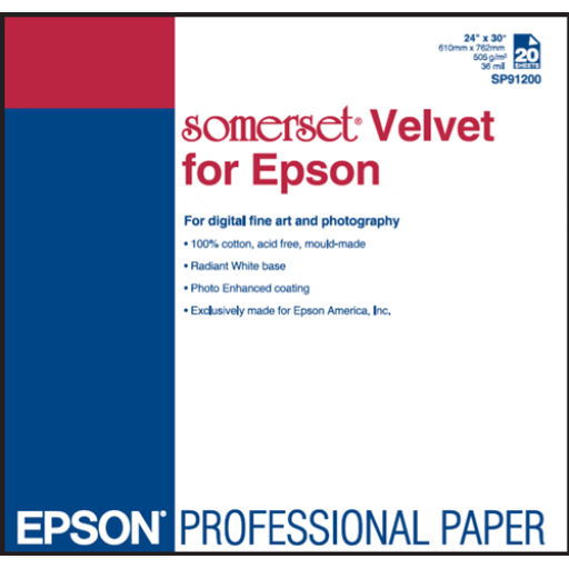 Epson Somerset Velvet 36" x 44" (10 sheets)SP91201