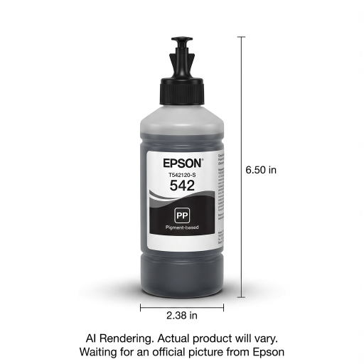 EPSON T542 Pigment Black Ink Bottle with Sensormatic / EcoTank Pro ET-5800 ET-5850 ET-5880 ET-16600 ET-16650