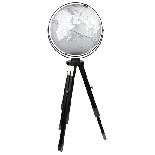 Willston 16"/40.5 Cm Diameter Gray Ocean Floor Globe (English)