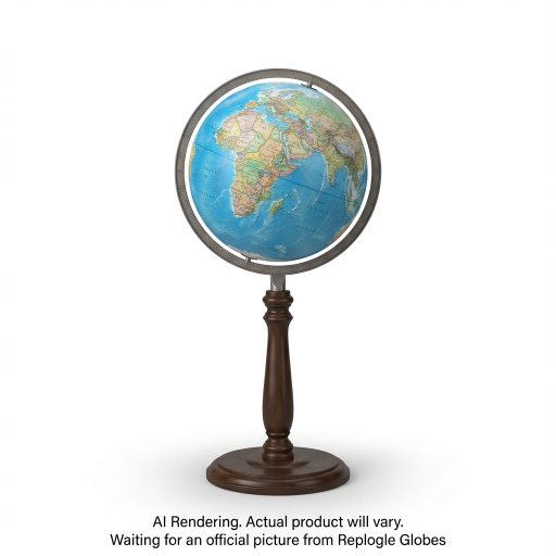 National Gegraphic Chamberlin 16"/40.5Cm Diameter Blue Ocean Illuminated Floor Globe (English)