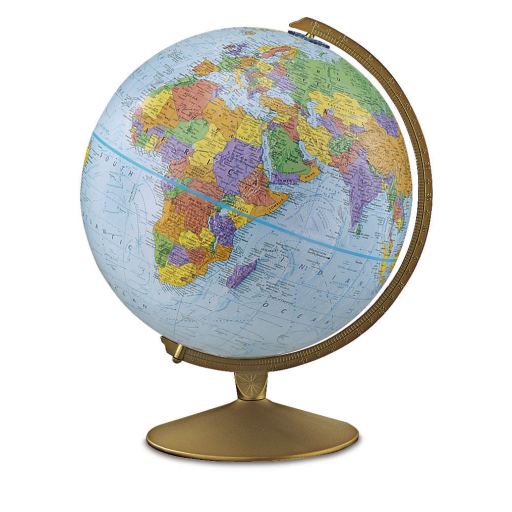 Explorer 12"/30Cm Diameter Blue Ocean Desk Globe With Metal And Semi-Meridian (English)