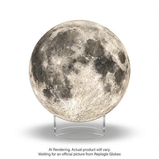 National Geographic Moon Globe 12"/30cm Diameter Illuminated Desk Globe (English)