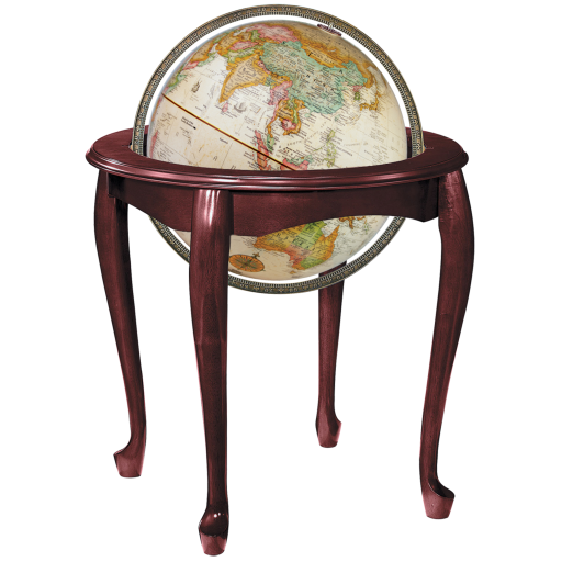 Queen Anne 16"/40.5 Cm Diameter Antique Ocean Floor Globe (English) - Ships in 2 boxes