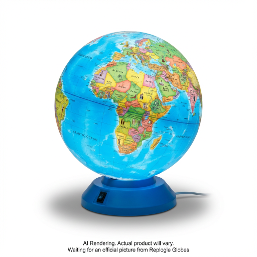 ROTATING GLOBE Illuminated with AR Blue - EN
