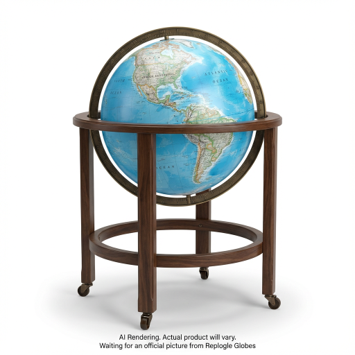 Kingsley 16"/40.5 Cm Blue Illuminated Raised Relief Floor National Geographic Collection (English) - Ships in 2 boxes