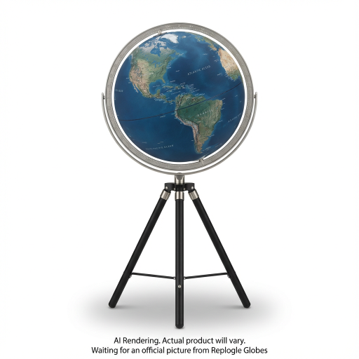 Willston 16"/40.5 cm Diameter Blue Ocean Floor Globe (English)