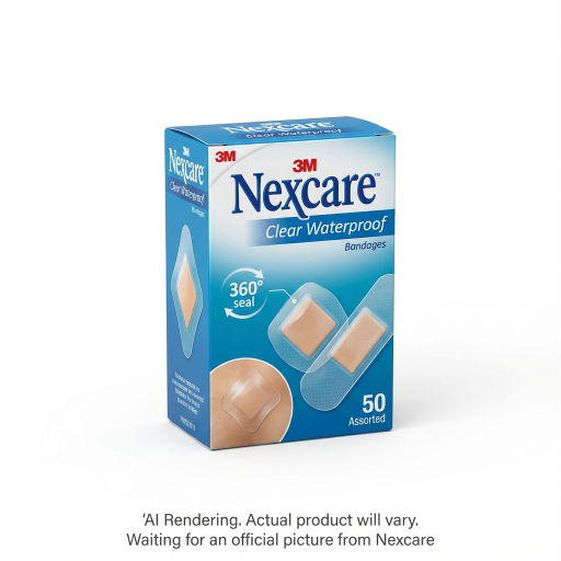 Nexcare? Clear Waterproof Bandages 432-50-CA, Assorted Sizes, 50/Pack