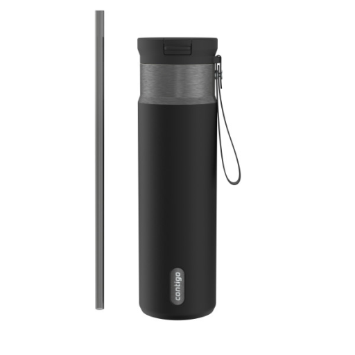 Contigo 24 oz Snapseal PVD w Straw - Licorice Gunmetal - Premium