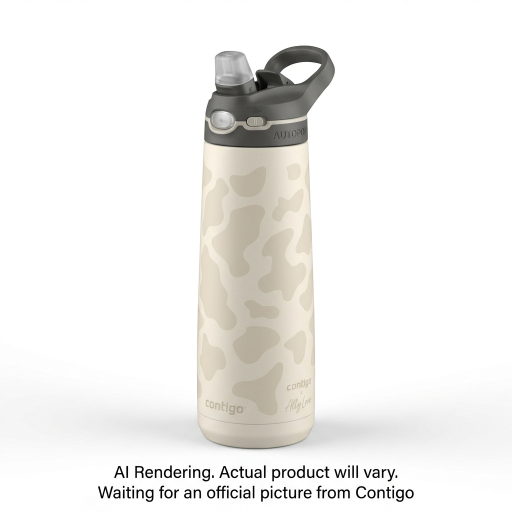 Contigo x Ally Love Jackson Chill 2.0 Stainless Steel Water Bottle with AUTOPOP Lid, 24 oz (709 mL), Oatmilk