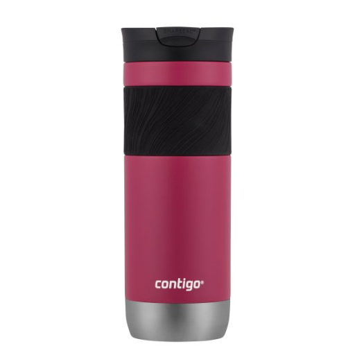 Contigo Byron 2.0 Stainless Steel Travel Mug with SNAPSEAL Lid and Grip, Dragon Fruit, 20 oz (591 mL)