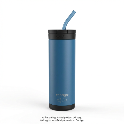 Contigo x Ally Love Streeterville 2.0 Stainless Steel Tumbler with Straw, 24 oz (709 mL), Stellar Jay