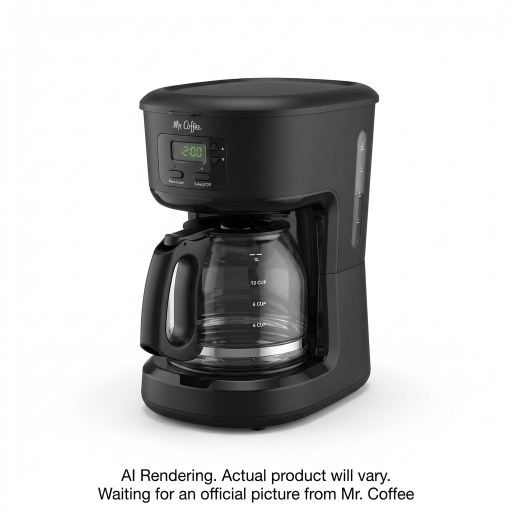 Mr. Coffee Programmable Coffee Maker, 12-Cup Coffee Maker, Black