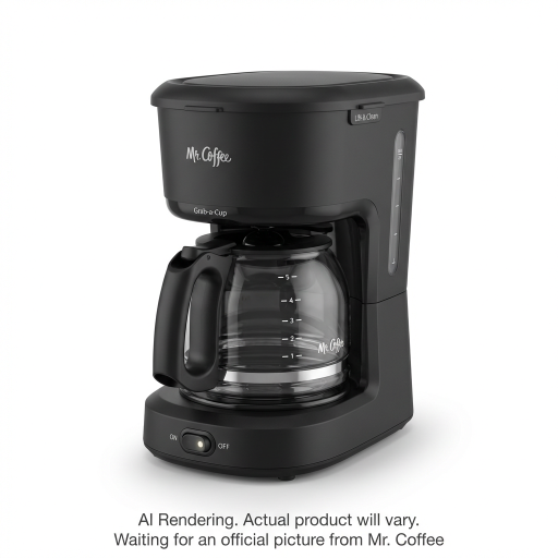 Mr. Coffee Mini Brew Switch Coffee Maker, 5-Cup Coffee Maker, Black