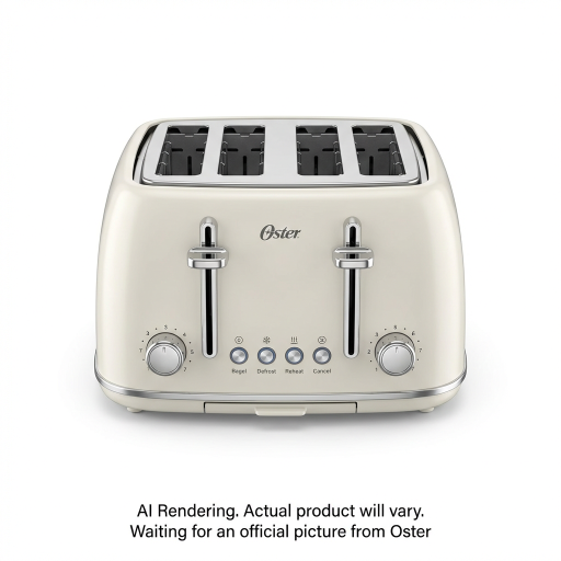 Oster 4-Slice Toaster with Extra Wide Slots, Oat Milk