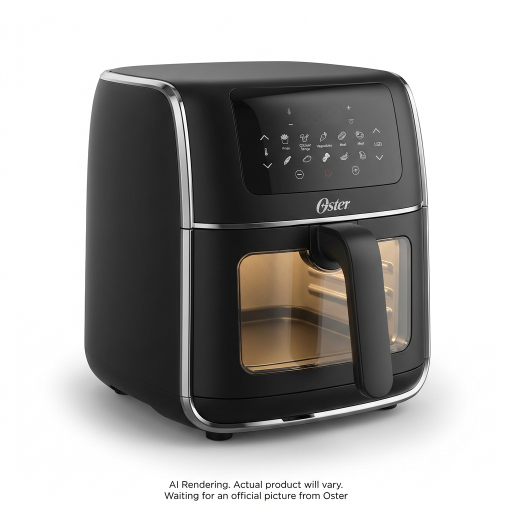 Oster Air Fryer, 6 Quart Digital Air Fryer, Large Air Fryer with Window