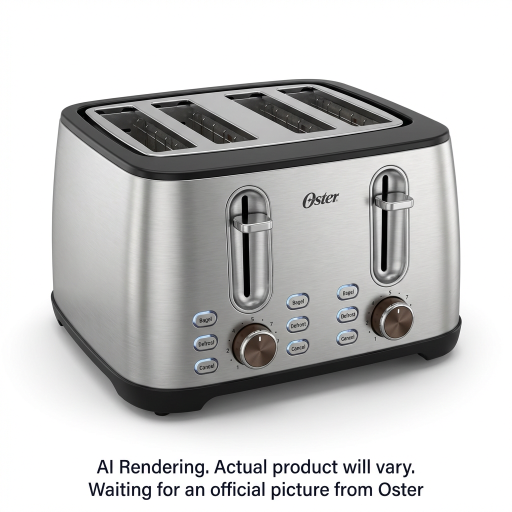 Oster 4-Slice Toaster with Extra Wide Slots, Stainless Steel