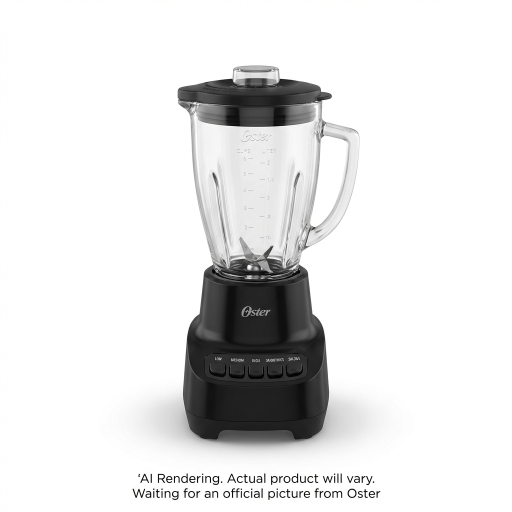 Oster 6-Cup Easy-to-Clean Smoothie Blender with Dishwasher-Safe Glass Jar, Black