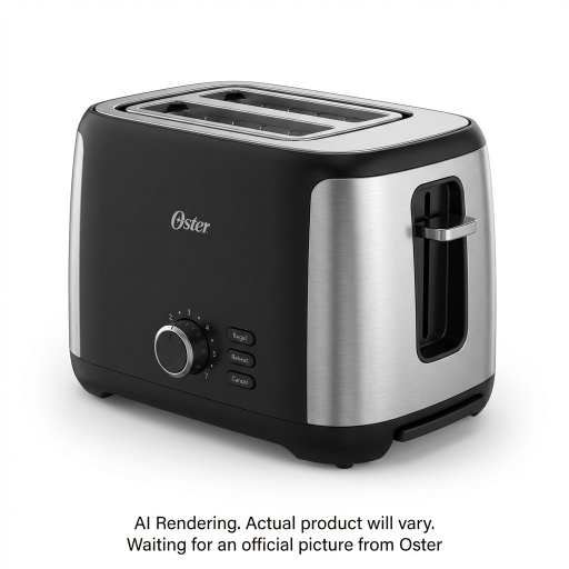 Oster 2-Slice Toaster with Custom Bagel Setting and Extra-Wide Slots, Black