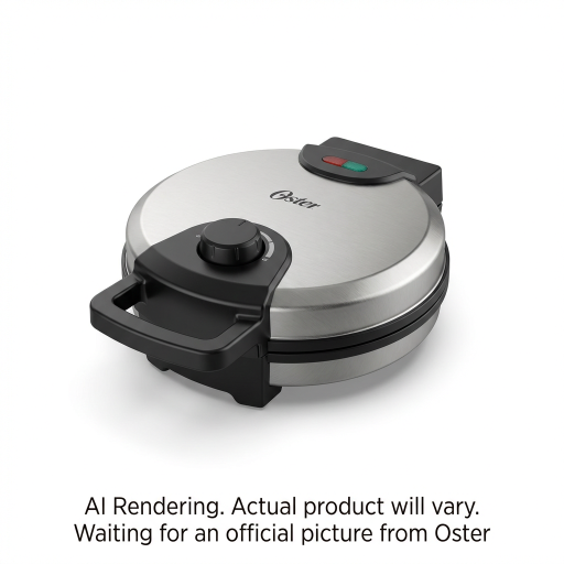 Oster 8" Belgian Waffle Maker, Stainless Steel