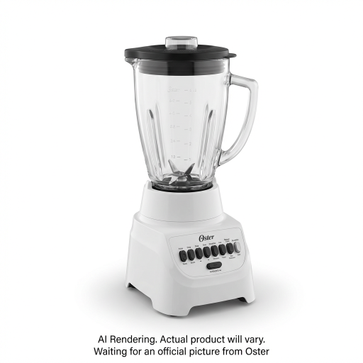 Oster 6-Cup Easy-to-Clean Smoothie Blender with Dishwasher-Safe Glass Jar, White