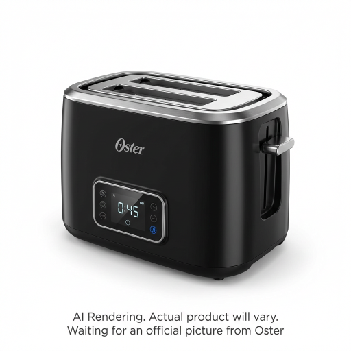 Oster 2-Slice Touchscreen Toaster with Digital Controls, Black with Stainless Steel Accents